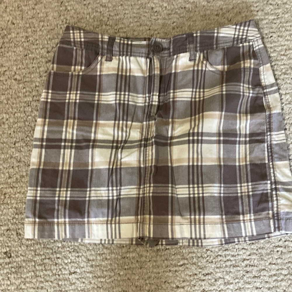 St. John's Bay Brown plaid skort.